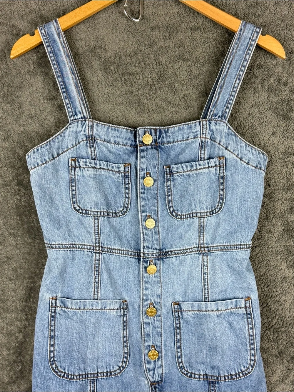 KUT FROM THE KLOTH Denim Jean Midi Button Up Dress Womens Size 0 Pockets Summer - Picture 4 of 14